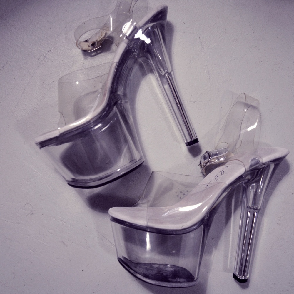 Clear Platform high-heel Sexy 'stripper' Ellie 7"